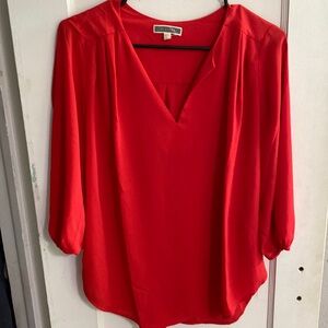 Red Half-Sleeve Blouse